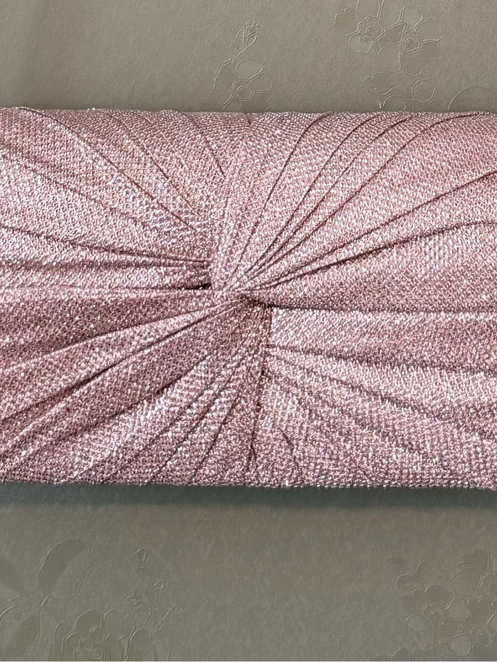 Elegant Pink Metallic Evening Clutch